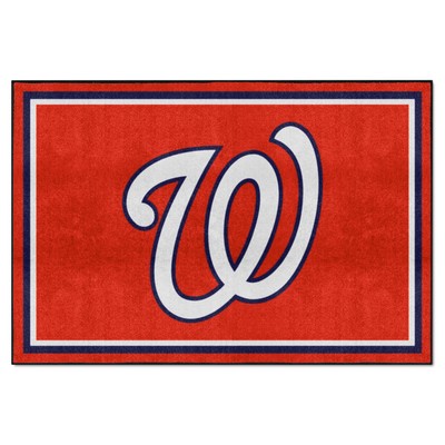 Fan Mats  LLC Washington Nationals 5x8 Rug Red