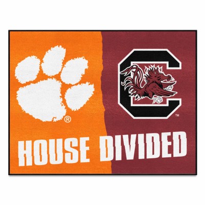 Fan Mats  LLC House Divided Clemson / South Carolina House Divided Mat Multi