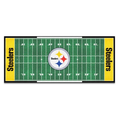 Fan Mats  LLC Pittsburgh Steelers Football Field Runner Green