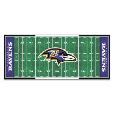 Fan Mats  LLC Baltimore Ravens Football Field Runner Green