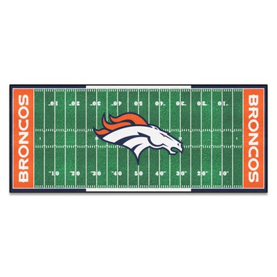 Fan Mats  LLC Denver Broncos Football Field Runner Green