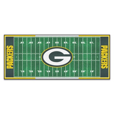 Fan Mats  LLC Green Bay Packers Football Field Runner Green