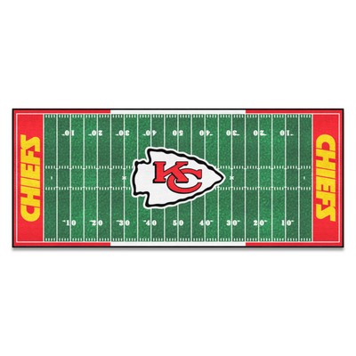 Fan Mats  LLC Kansas City Chiefs Football Field Runner Green