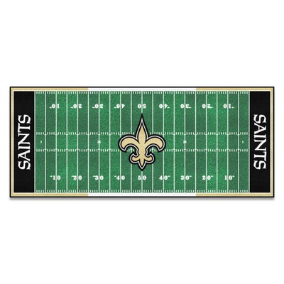 Fan Mats  LLC New Orleans Saints Football Field Runner Green