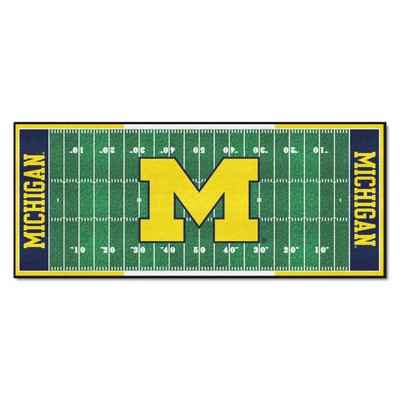 Fan Mats  LLC Michigan Wolverines Football Field Runner Green