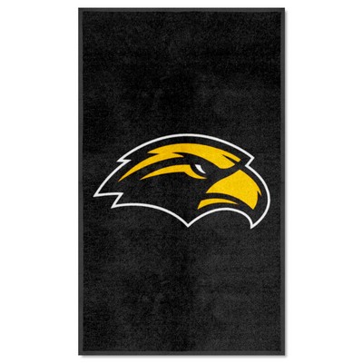 Fan Mats  LLC Southern Miss 3X5 High-Traffic Mat with Durable Rubber Backing - Portrait Orientation Black