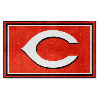 Fan Mats  LLC Cincinnati Reds 4x6 Rug Black