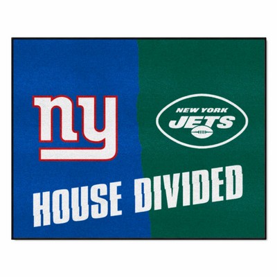 Fan Mats  LLC NFL House Divided Giants / Jets House Divided Mat Multi