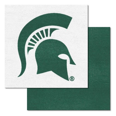 Fan Mats  LLC Michigan State Spartans Team Carpet Tiles Green