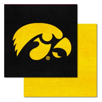 Fan Mats  LLC Iowa Hawkeyes Team Carpet Tiles Black