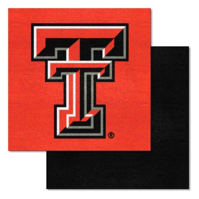 Fan Mats  LLC Texas Tech Red Raiders Team Carpet Tiles Red