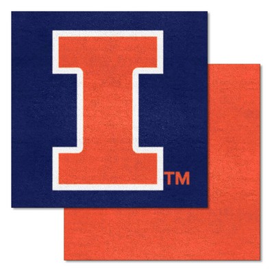 Fan Mats  LLC Illinois Illini Team Carpet Tiles Blue