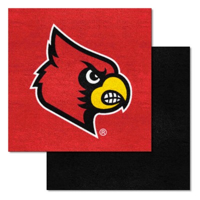 Fan Mats  LLC Louisville Cardinals Team Carpet Tiles Red