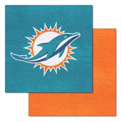 Fan Mats  LLC Miami Dolphins Team Carpet Tiles Aqua