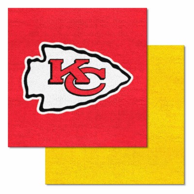 Fan Mats  LLC Kansas City Chiefs Team Carpet Tiles Red