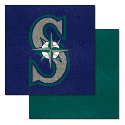 Fan Mats  LLC Seattle Mariners Team Carpet Tiles Navy