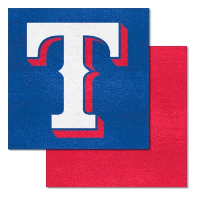 Fan Mats  LLC Texas Rangers Team Carpet Tiles Blue