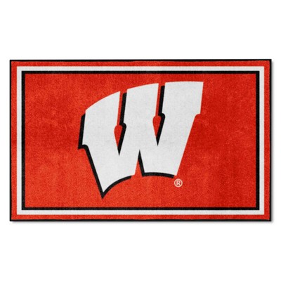 Fan Mats  LLC Wisconsin Badgers 4x6 Rug Red