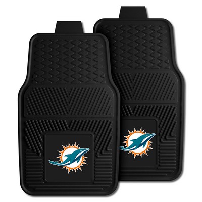 Fan Mats  LLC Miami Dolphins 2-pc Vinyl Car Mat Set Black