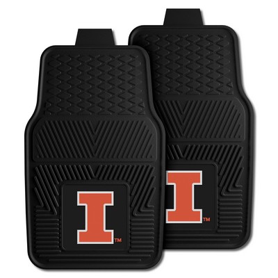 Fan Mats  LLC Illinois Illini 2-pc Vinyl Car Mat Set Black