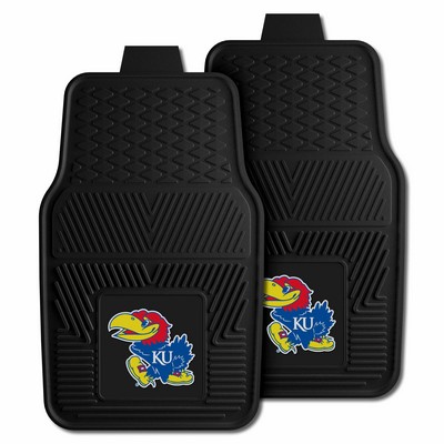 Fan Mats  LLC Kansas Jayhawks 2-pc Vinyl Car Mat Set Black