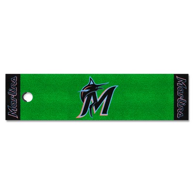 Fan Mats  LLC Miami Marlins Putting Green Mat Green