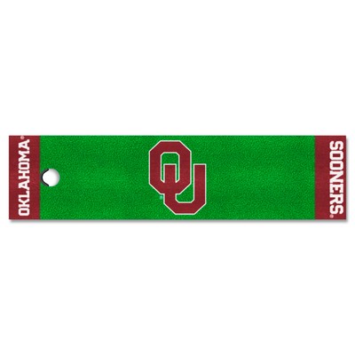 Fan Mats  LLC Oklahoma Sooners Putting Green Mat Green