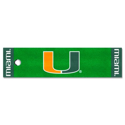 Fan Mats  LLC Miami Hurricanes Putting Green Mat Green