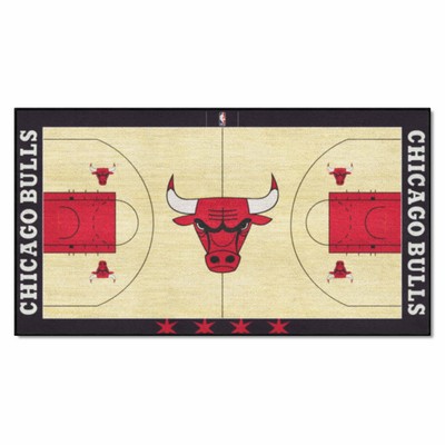 Fan Mats  LLC Chicago Bulls NBA Court Large Runner Black