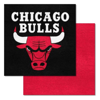 Fan Mats  LLC Chicago Bulls Team Carpet Tiles Red