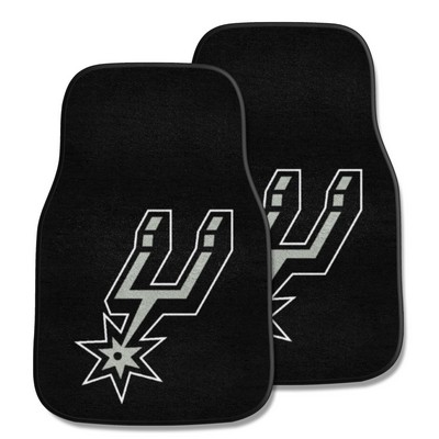 Fan Mats  LLC San Antonio Spurs 2-pc Carpet Car Mat Set Black