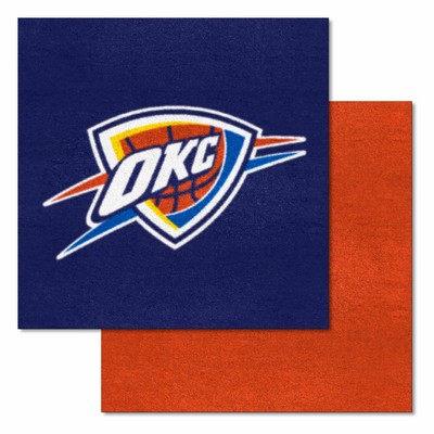 Fan Mats  LLC Oklahoma City Thunder Team Carpet Tiles Blue