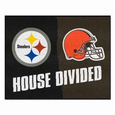 Fan Mats  LLC NFL House Divided Steelers / Browns House Divided Mat Multi