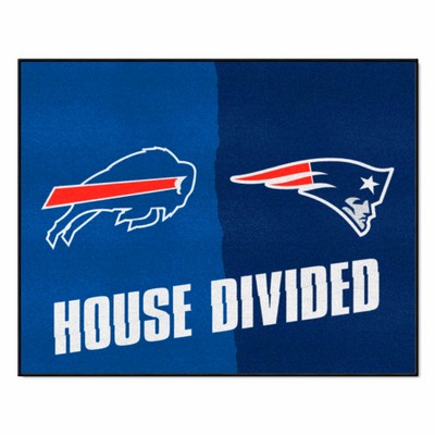 Fan Mats  LLC NFL House Divided Patriots / Bills House Divided Mat Multi