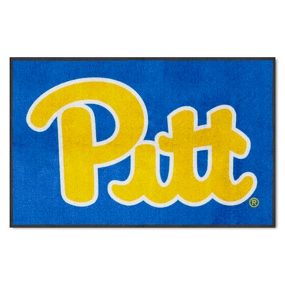 Fan Mats  LLC Pitt Panthers 4x6 Logo Mat Landscape Blue