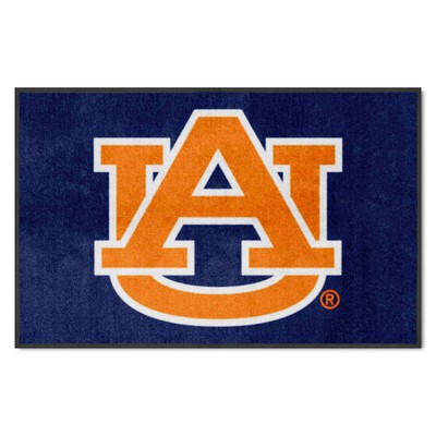 Fan Mats  LLC Auburn Tigers 4x6 Logo Mat Landscape Navy