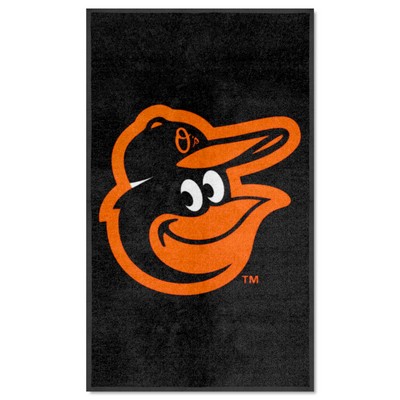 Fan Mats  LLC Baltimore Orioles 3x5 Logo Mat Portrait Black