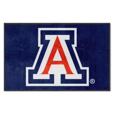 Fan Mats  LLC Arizona Wildcats 4x6 Logo Mat Landscape Navy