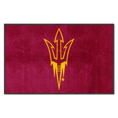 Fan Mats  LLC Arizona State Sun Devils 4x6 Logo Mat Landscape Red