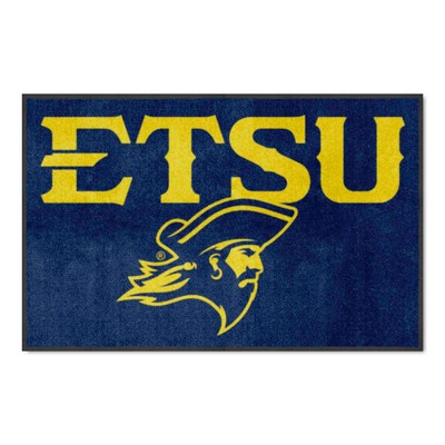 Fan Mats  LLC East Tennessee Buccaneers 4x6 Logo Mat Landscape Navy