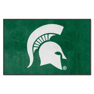 Fan Mats  LLC Michigan State Spartans 4x6 Logo Mat Landscape Green