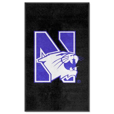 Fan Mats  LLC Northwestern Wildcats 3x5 Logo Mat Portrait Black