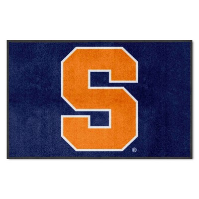 Fan Mats  LLC Syracuse Orange 4x6 Logo Mat Landscape Navy