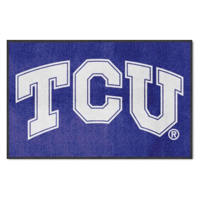 Fan Mats  LLC TCU Horned Frogs 4x6 Logo Mat Landscape Purple