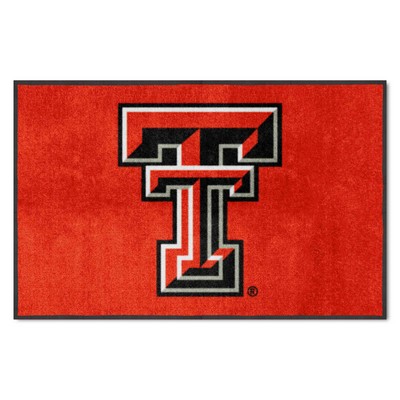 Fan Mats  LLC Texas Tech Red Raiders 4x6 Logo Mat Landscape Red