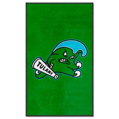 Fan Mats  LLC Tulane Green Wave 3x5 Logo Mat Portrait Green