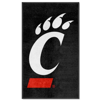 Fan Mats  LLC Cincinnati Bearcats 3x5 Logo Mat Portrait Black