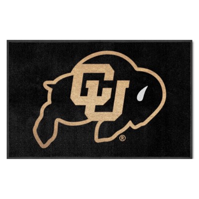 Fan Mats  LLC Colorado Buffaloes 4x6 Logo Mat Landscape Black