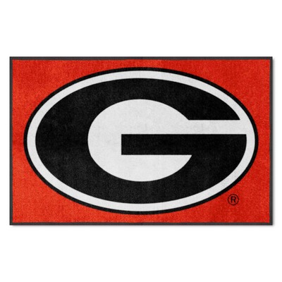 Fan Mats  LLC Georgia Bulldogs 4x6 Logo Mat Landscape Black