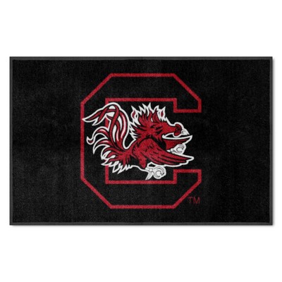 Fan Mats  LLC South Carolina Gamecocks 4x6 Logo Mat Landscape Black